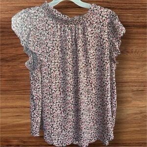 Torrid Floral Ruffle Sleeve Blouse | Size 3 | Black Pink Print